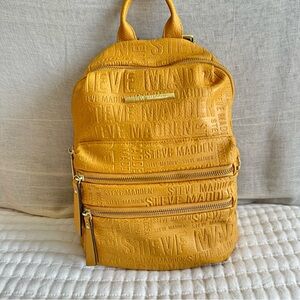 Steve Madden Yellow Vegan Leather backpack Nwt